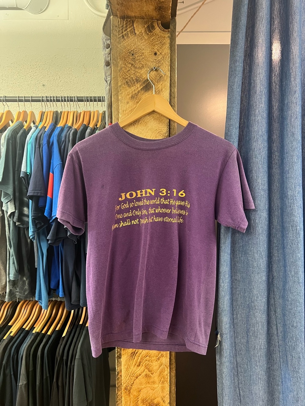 Vintage John 3:16 Purple Graphic Tee